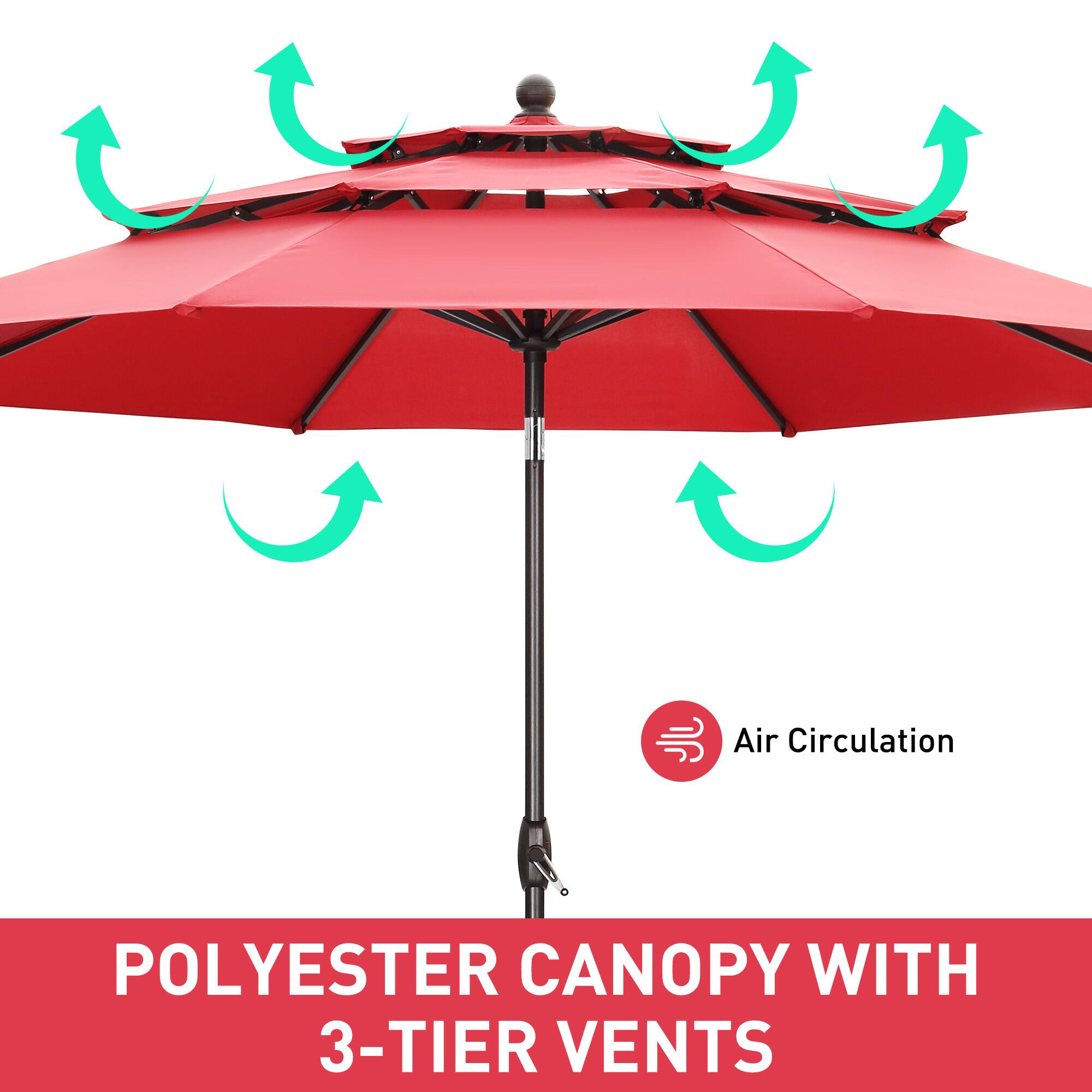 Air Circulation  
POLYESTER CANOPY WITH 3-TIER VENTS