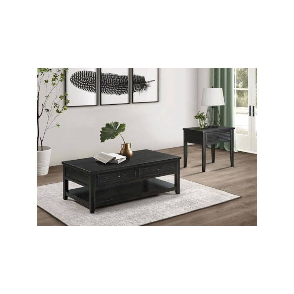 Alt View 1. Coaster Co. of America - Concord 2-piece Coffee and End Table Set Distressed Java - Black.