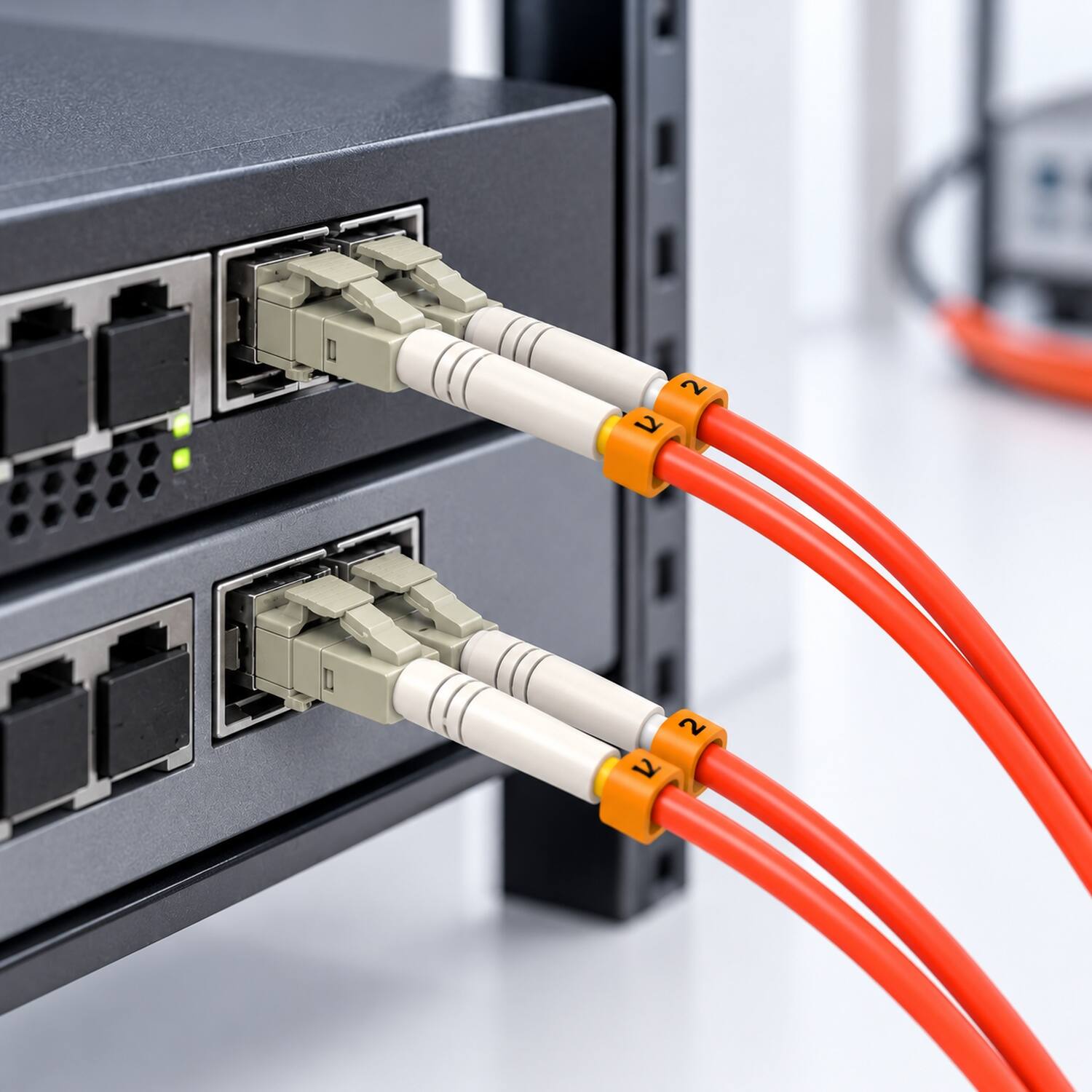 Left. Sanoxy - 2m LC/LC Duplex 62.5/125 Multimode OM1 Fiber Optic Cable - Multi.