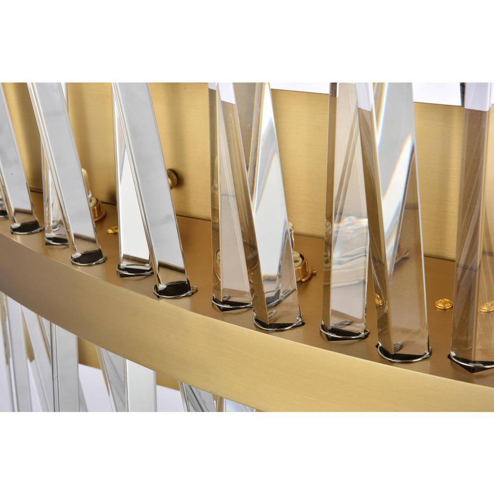 Back. Elegant Lighting - Serephina 24 inch crystal bath sconce in satin gold - Satin Gold.