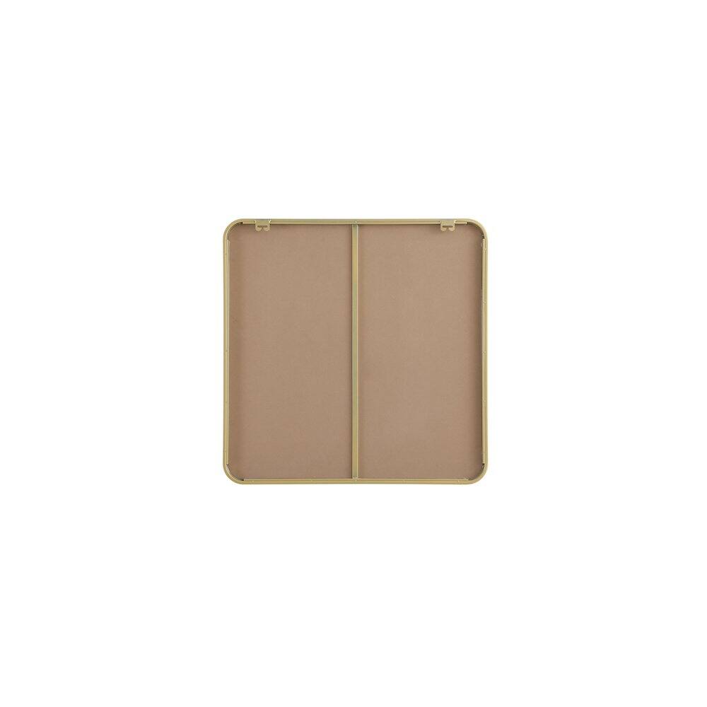Angle. Elegant Decor - Contour Metal Square Mirror 30x30 in Brass - Brass.