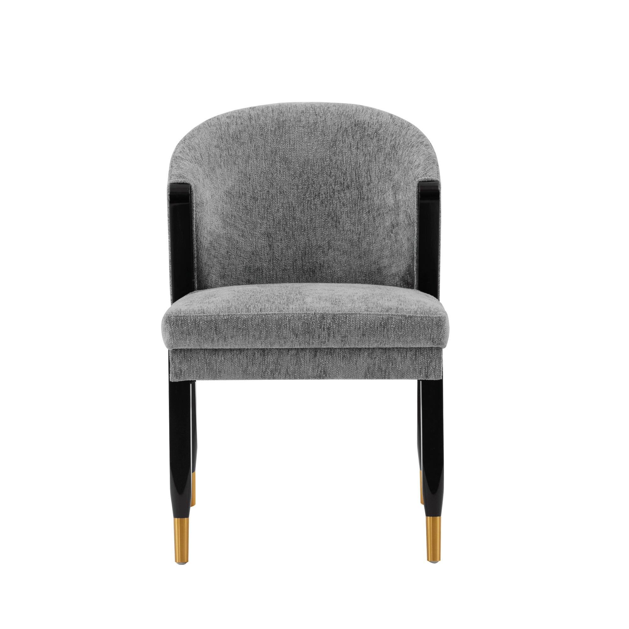 Front. Manhattan Comfort - Ola Modern Wood Chenille Dining Chair - Gray.