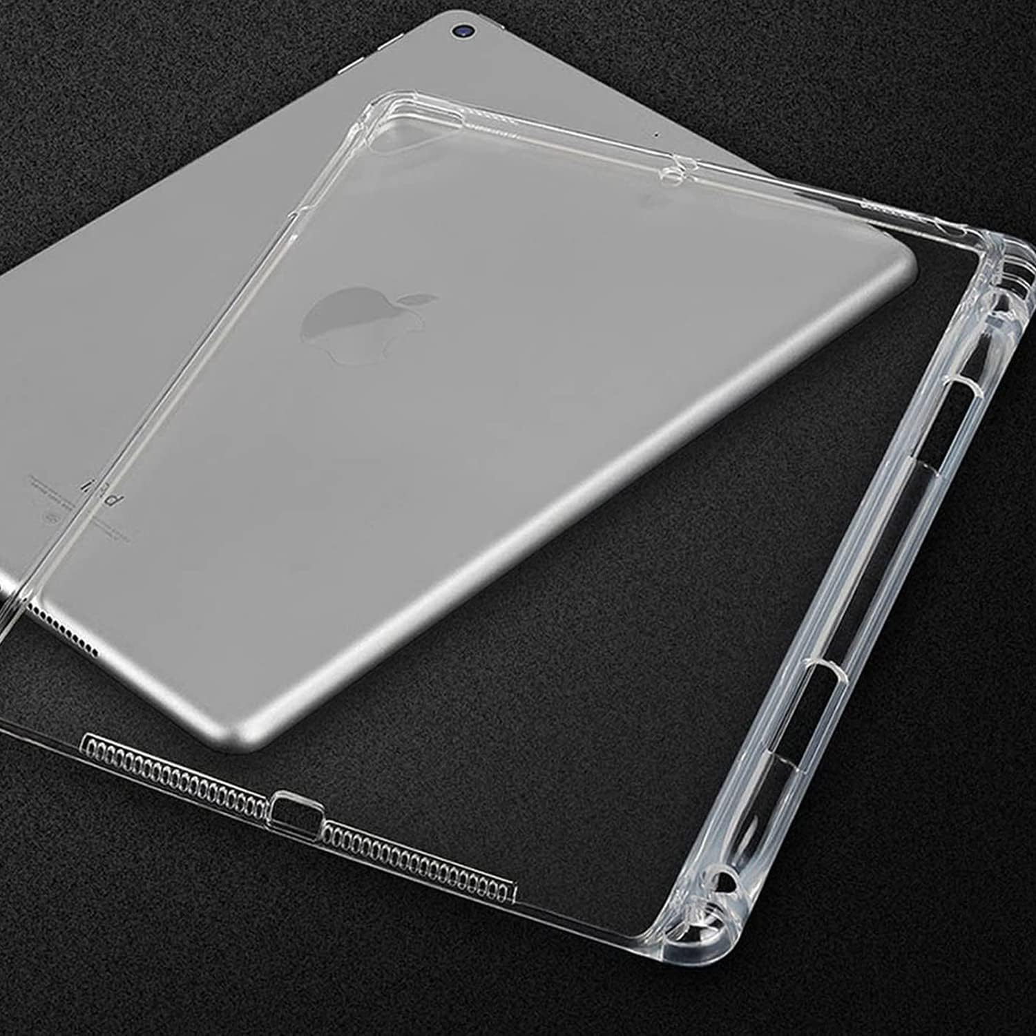 Alt View 3. DuraSafe Cases - iPad Air 3 10.5" 2019 & iPad Pro 10.5" 2017 Transparent Back Case with Built-in Pencil Holder A1701 A1709 A1852 A2152 - Transparent.