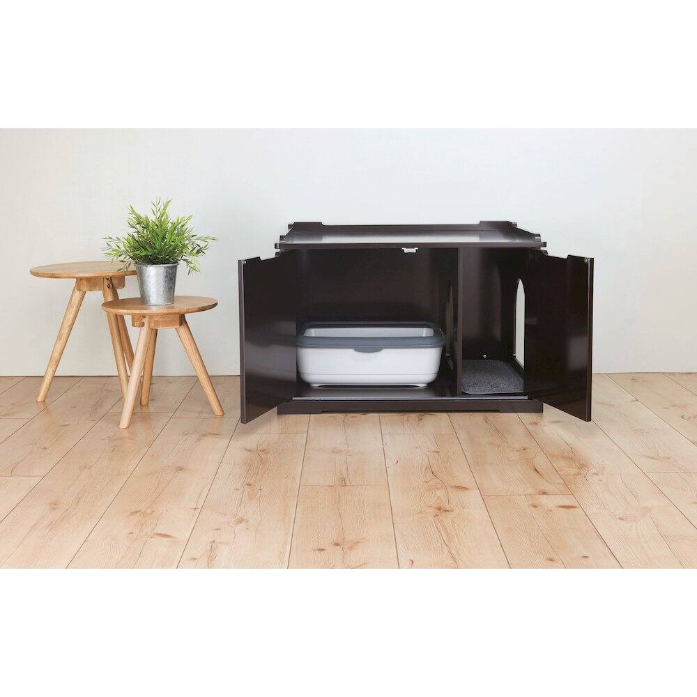 Alt View 4. TRIXIE - Cat Litter Box Enclosure Hidden Litter Indoor Cat Furniture Pet Home - Espresso Brown.