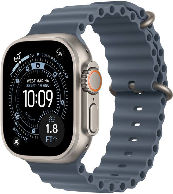 Apple Watch Ultra 3 (GPS+Cellular) 49mm Titanium Case with Anchor Blue Ocean Band - Natural - (2025)
