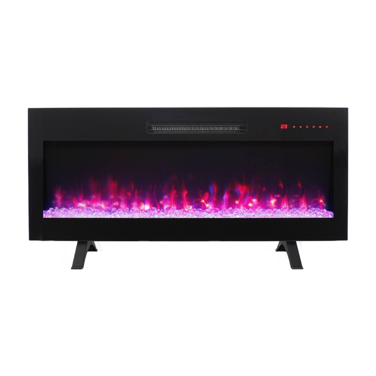 Alt View 2. Loheer - Loheer 42 inch electric fireplace Wall Mounted Recessed Heater - Black.