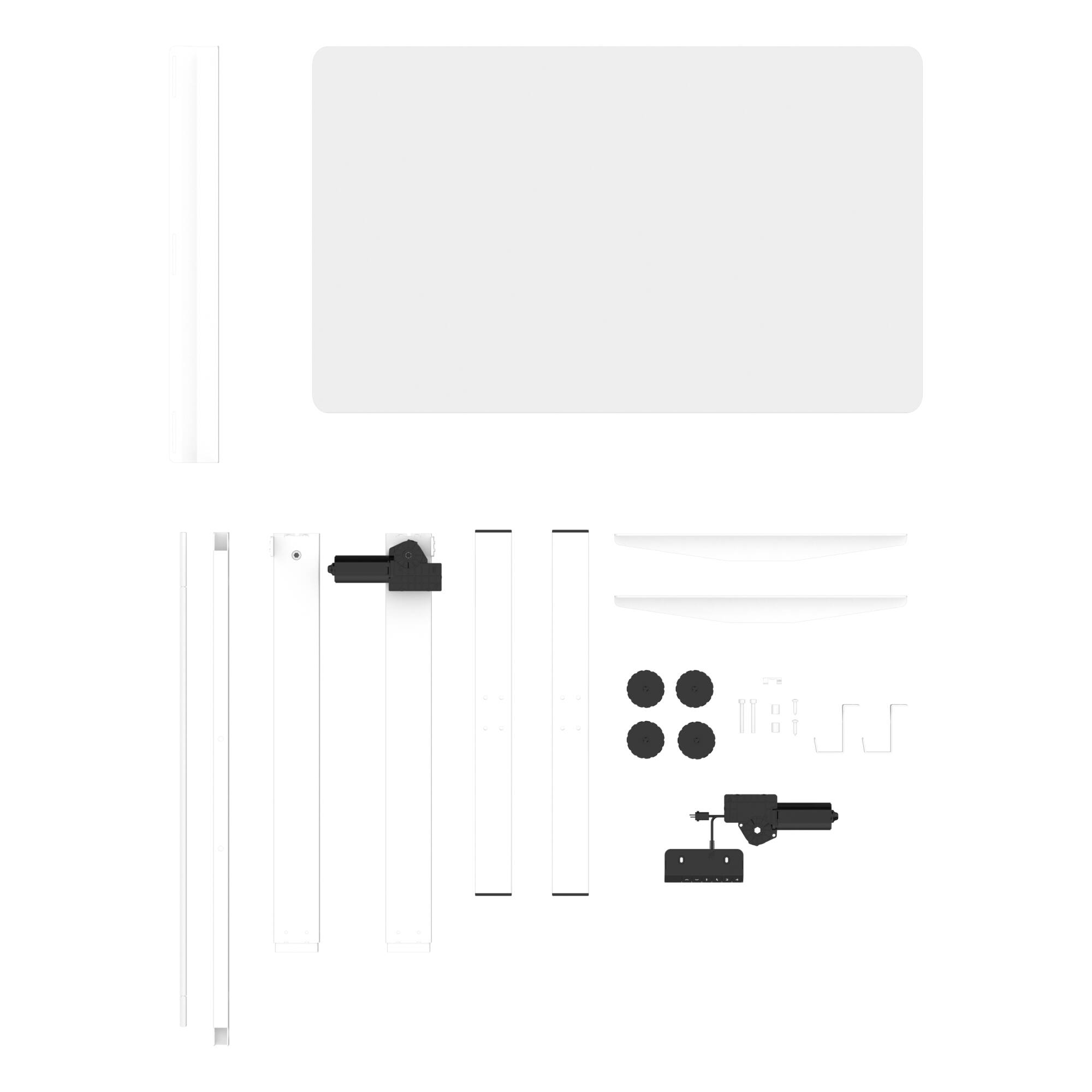 Left. FlexiSpot - FlexiSpot E2 40''W Electric Adjustable Standing Desk Chipboard, White/White - White.