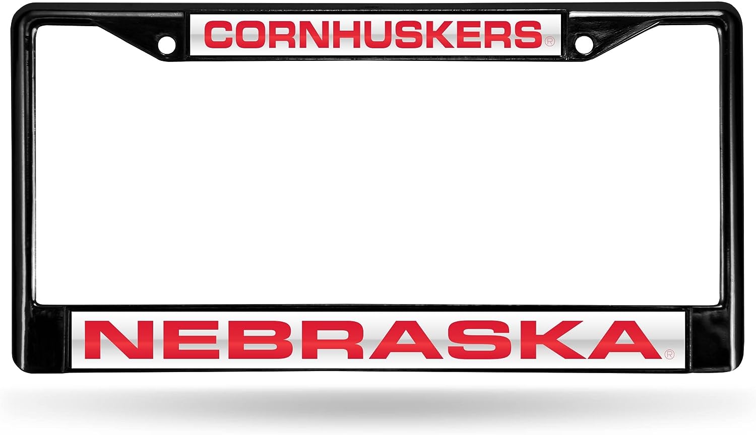 Nebraska Cornhuskers Black Metal Laser Cut License Plate Frame