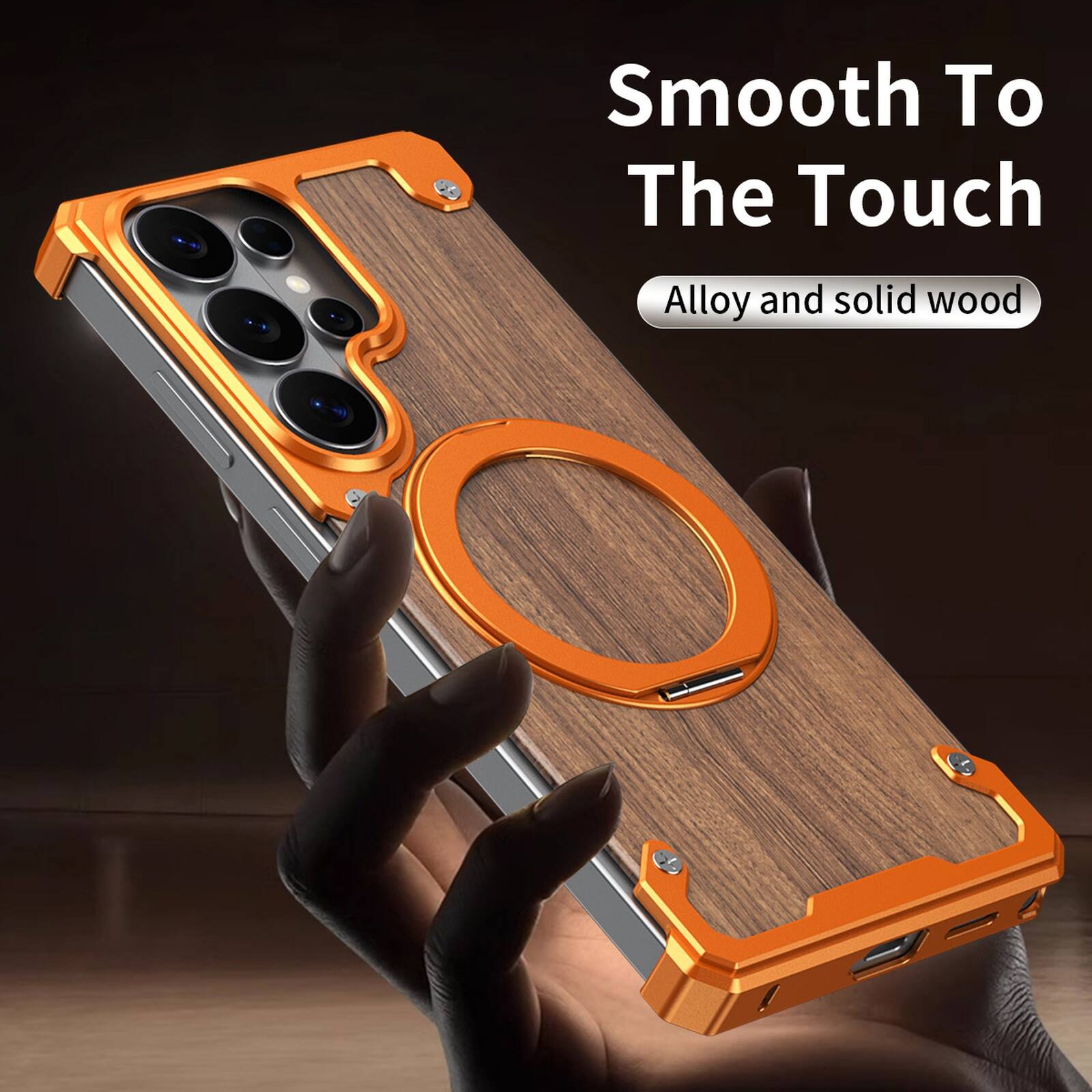 Smooth To The Touch  
Alloy and solid wood