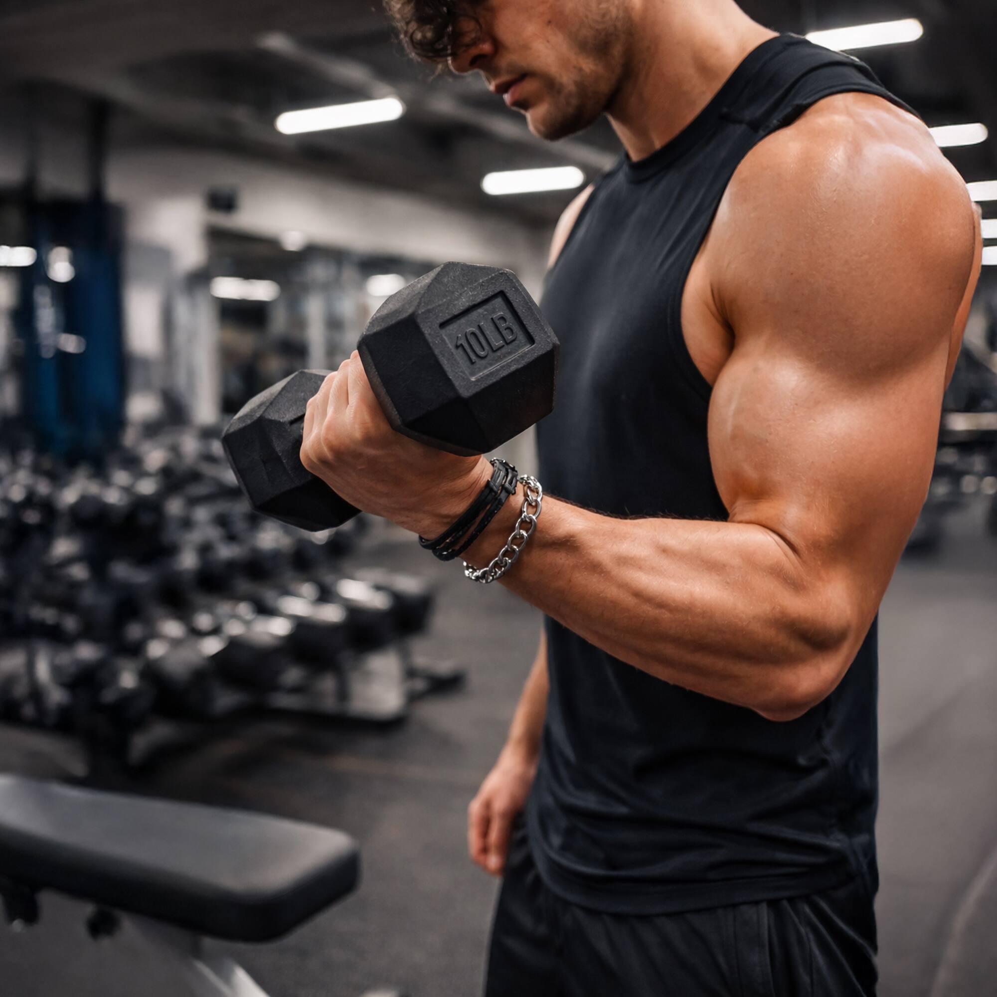 Alt View 3. Signature Fitness - Signature Fitness Hex Dumbbells Strength Training Workout Equipment Set, 10 lbs - Black.