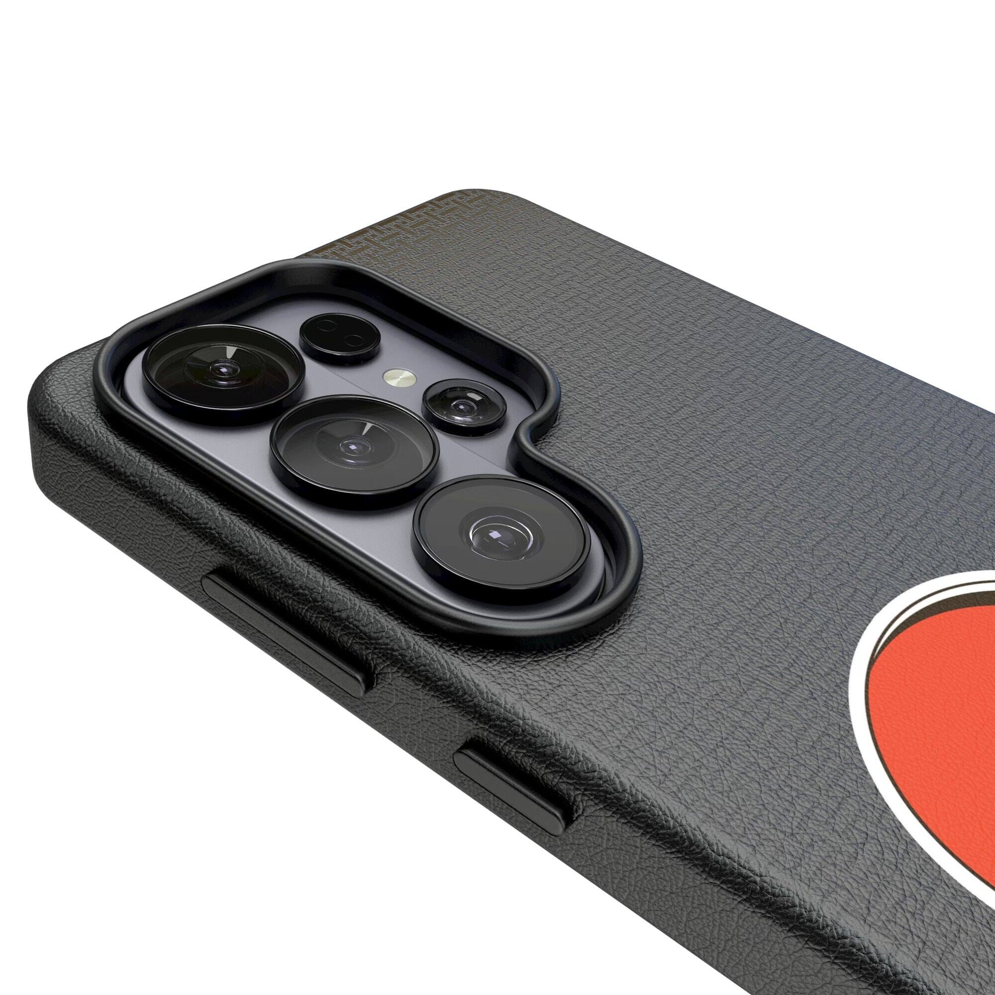 Alt View 2. Keyscaper - Cleveland Browns Linen Galaxy Magnetic Bump Case - S25 Ultra - Black.