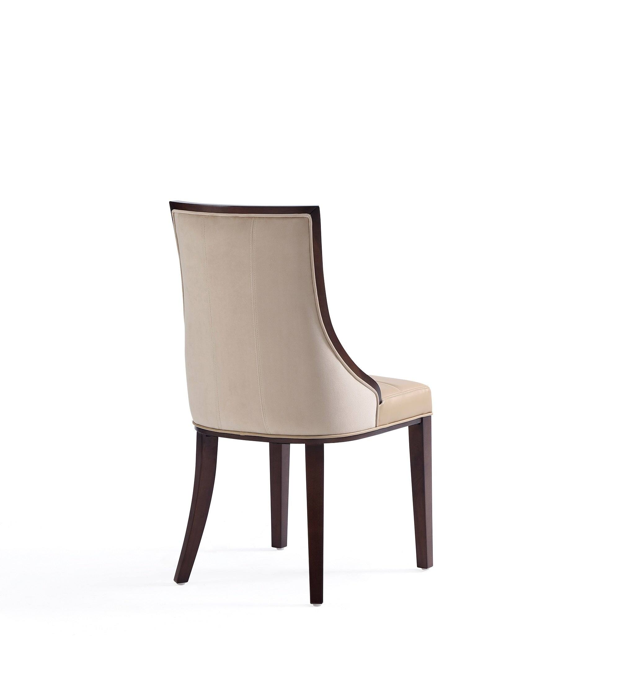 Alt View 1. Manhattan Comfort - Fifth Avenue Traditional Wood Upholstered Dining Chair - Set of 4 - Tan.