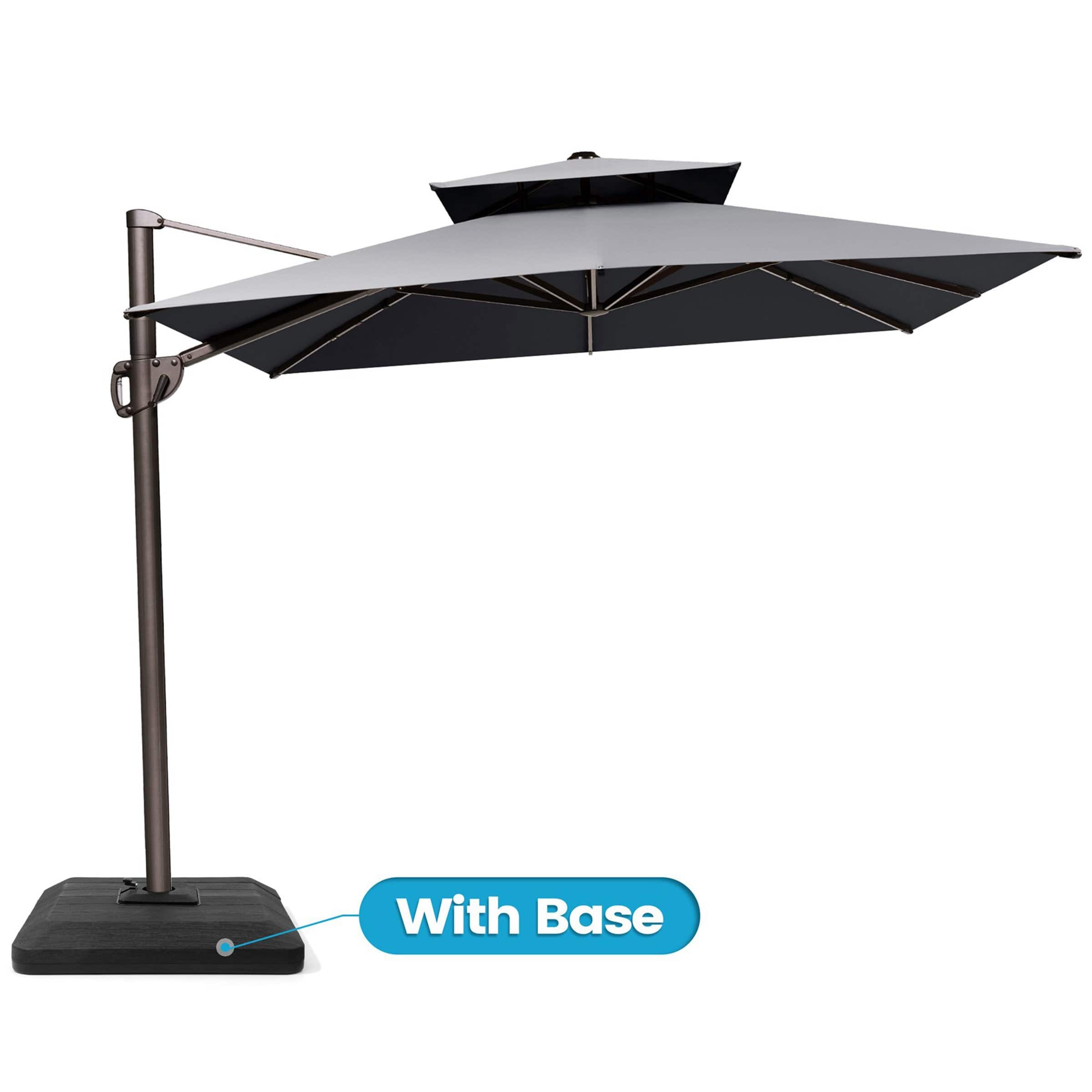 Crestlive Products - 9x11ft Aluminum Double Top Crank Cantilever Patio Umbrella with Base - Dark Gray price history on PriceWatchPro