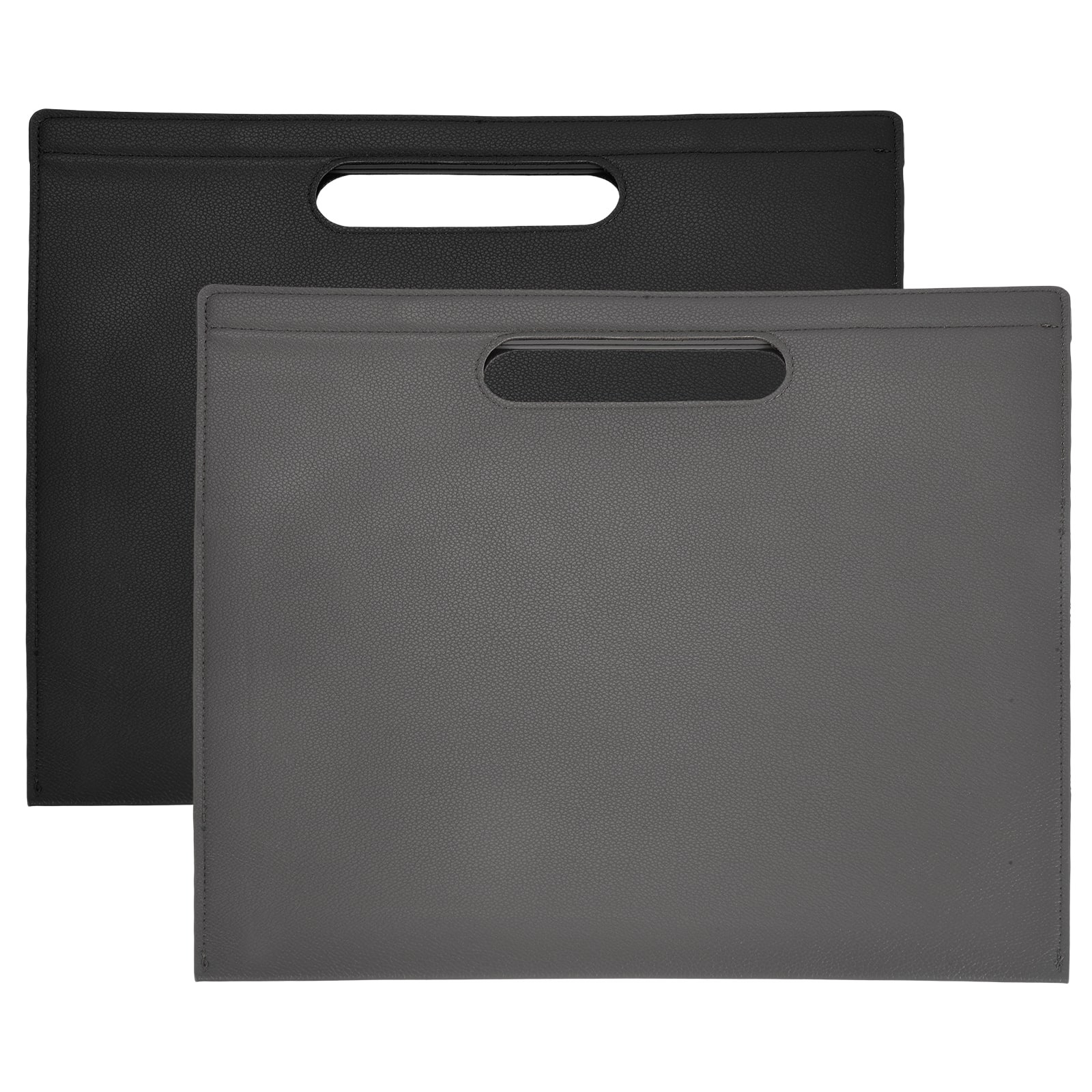 "Unique Bargains - 2pcs Leather Folder, 13.3x12.6"" Magnetic Leather Document Holder PU Pouch Bag Portfolio Organizer Waterproof - Grey, Black" price history on PriceWatchPro