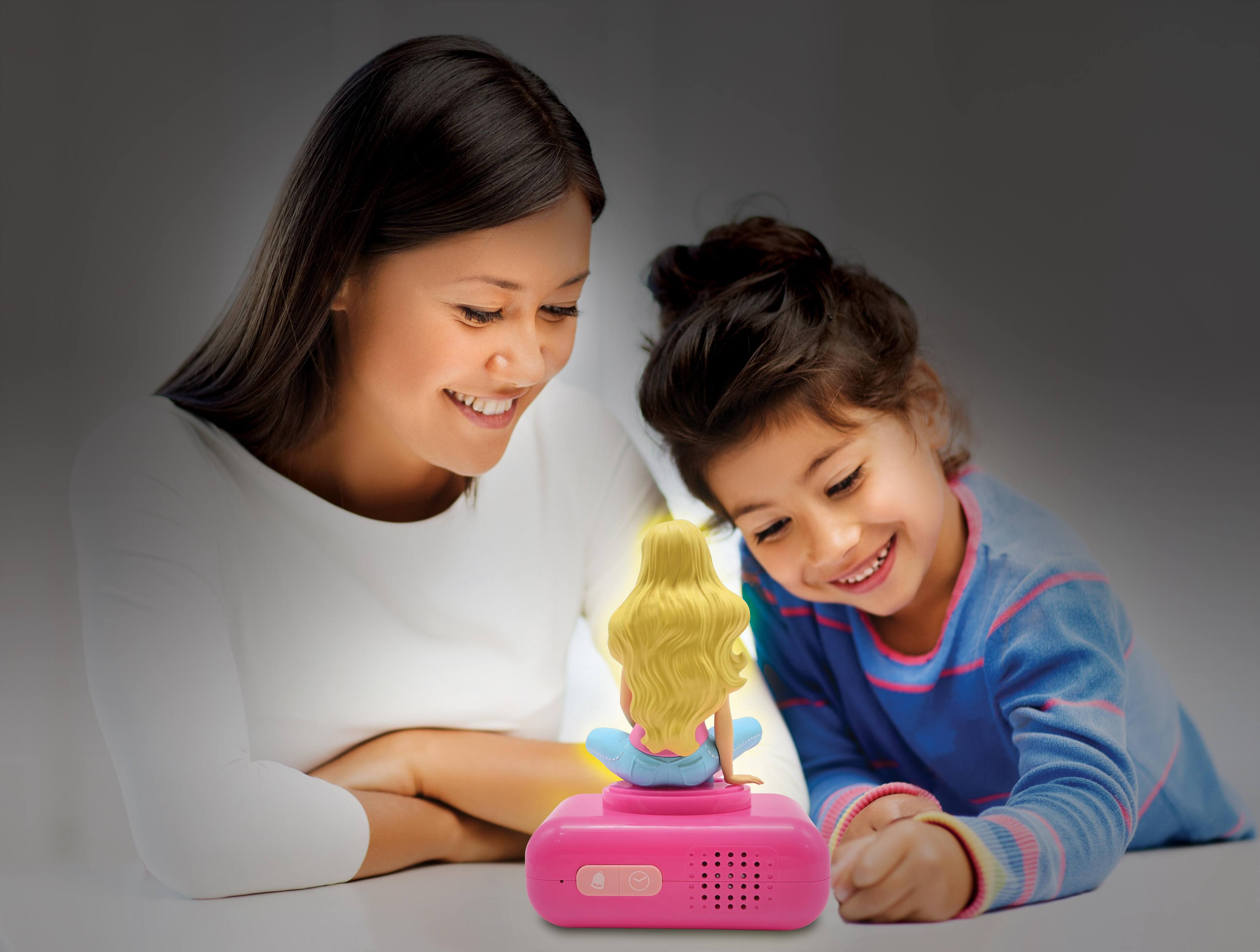Alt View 3. Lexibook - Barbie Digital Alarm Clock with 3D Night Light & Sound Effects - PINK.