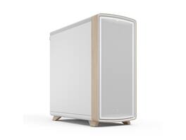 Fractal Design - Summit Chalk White/Light Oak ATX Case w/ 3 Momentum 14 Fans, E-ATX/mATX/ITX Support - Chalk White