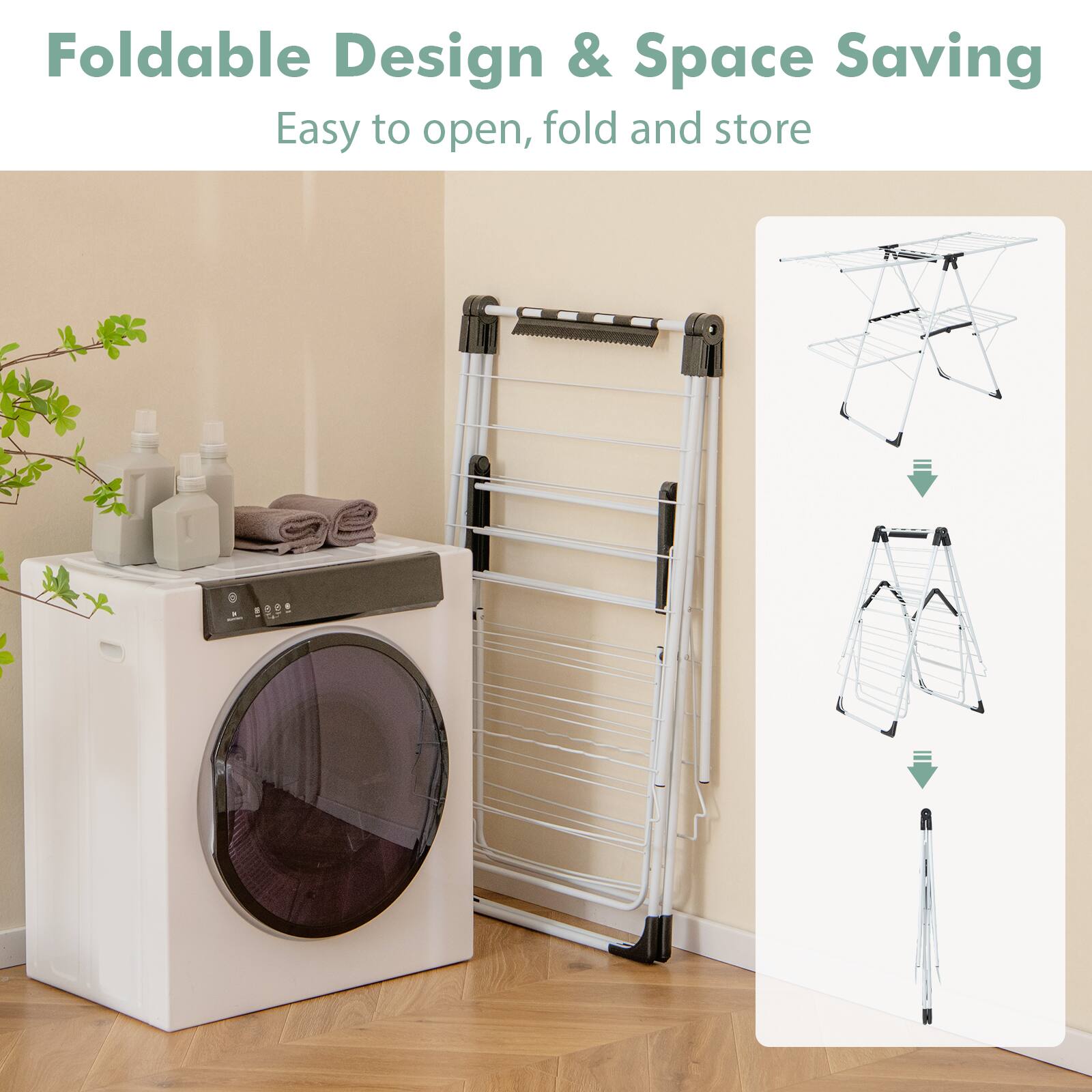 Foldable Design & Space Saving  
Easy to open, fold and store