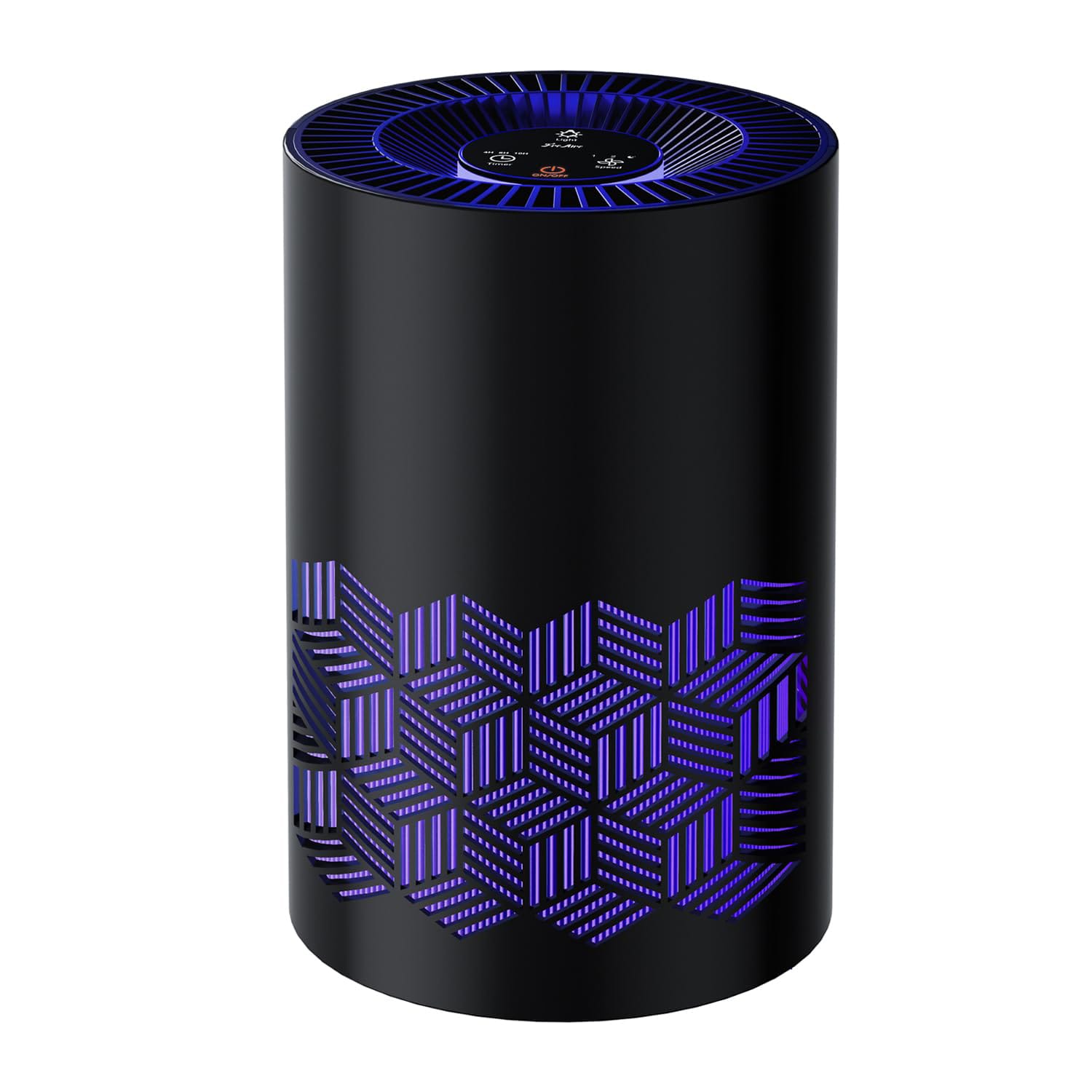 GlowWise - HEPA Air Purifier with Lights for Bedroom & Home Use, Removes Dust, Smoke, Pollen, Odors, Pet-Friendly Air Cleaner - Blank