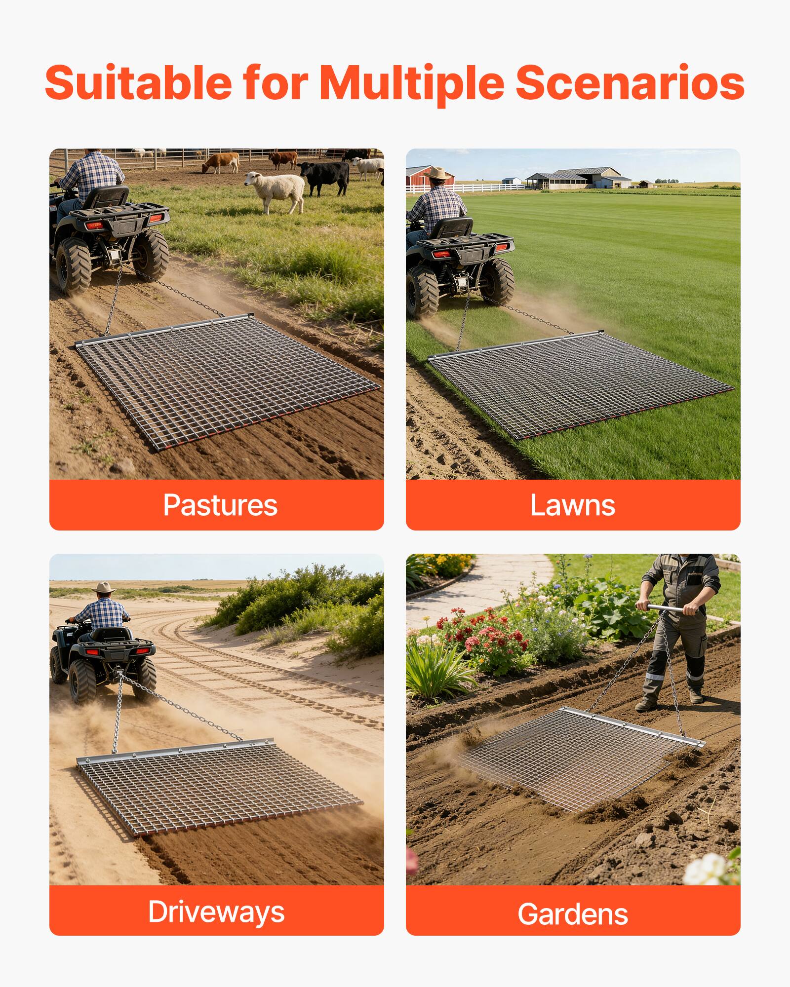 Suitable for Multiple Scenarios

Pastures  
Lawns  
Driveways  
Gardens