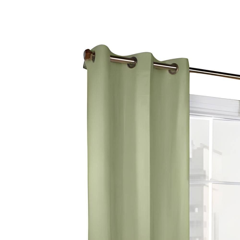Angle. Commonwealth Home Fashions - Commonwealth Thermalogic Weather Cotton Fabric Grommet Top Panel - 160x84" - Sage - Sage.