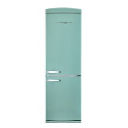 Unique Appliances - 24 in. Wide Classic Retro 23.8 in 11.7 cu. ft. Frost Free Retro Bottom Freezer Refrigerator ENERGY STAR - Ocean Mist Turquoise