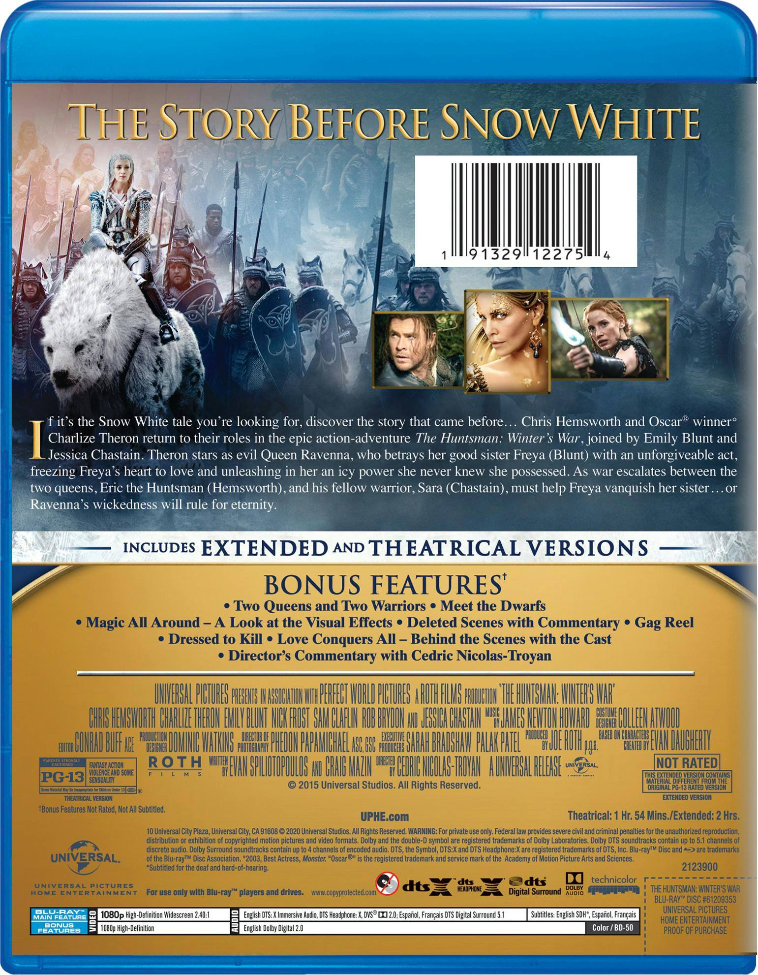 Back. The Huntsman - Winter's War (Blu-ray New Box Art) [Blu-ray].