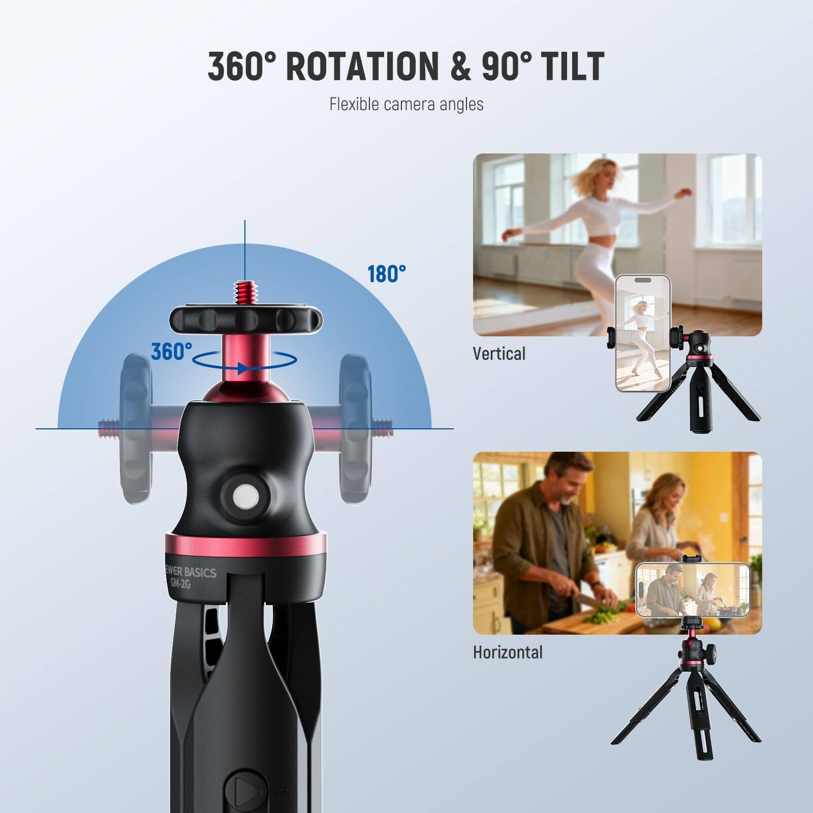 360° ROTATION & 90° TILT  
Flexible camera angles  

180°  
Vertical  

360°  
Horizontal