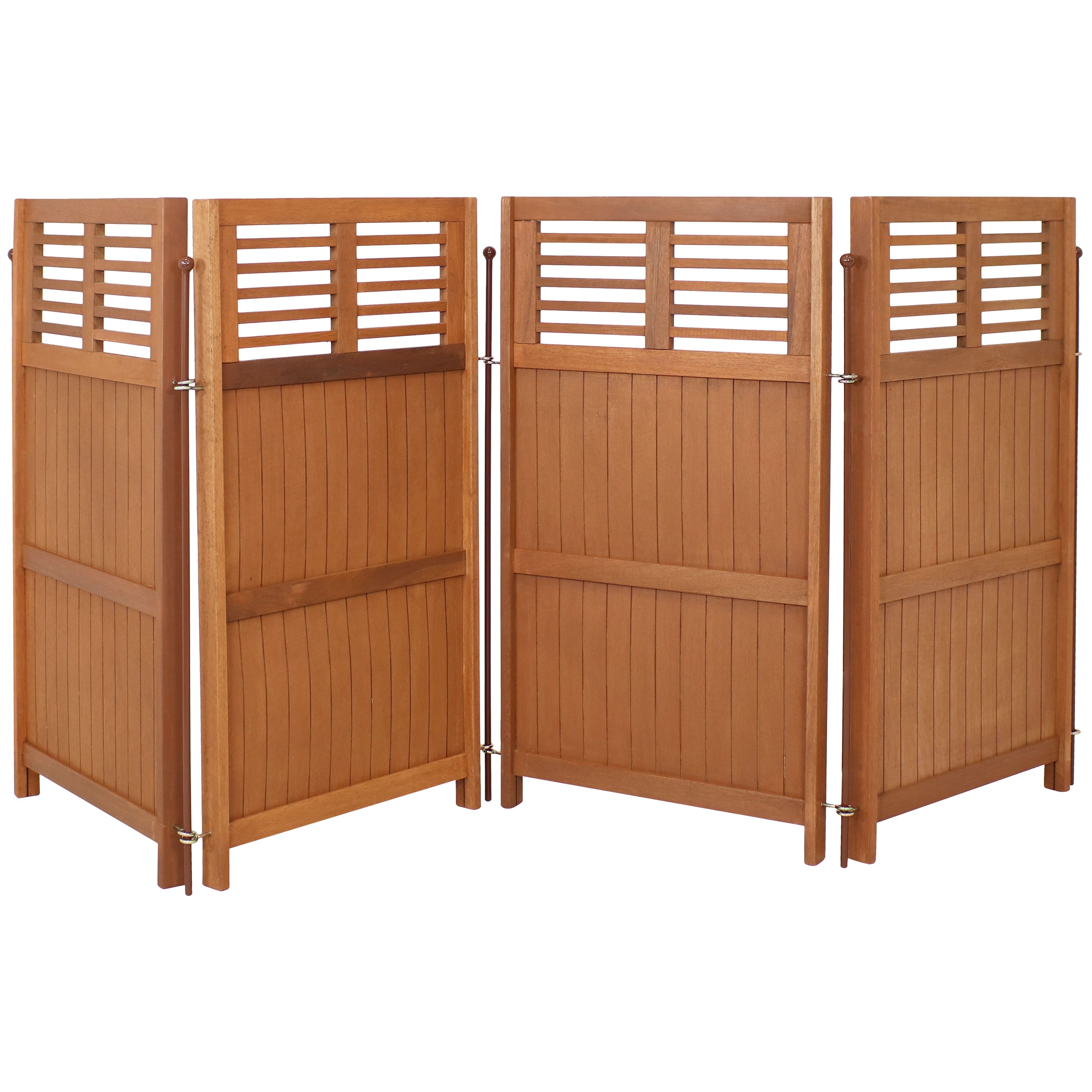 Sunnydaze - Meranti Wood/Teak Oil Finish Folding Privacy Screen - 44 in - Brown price history on PriceWatchPro