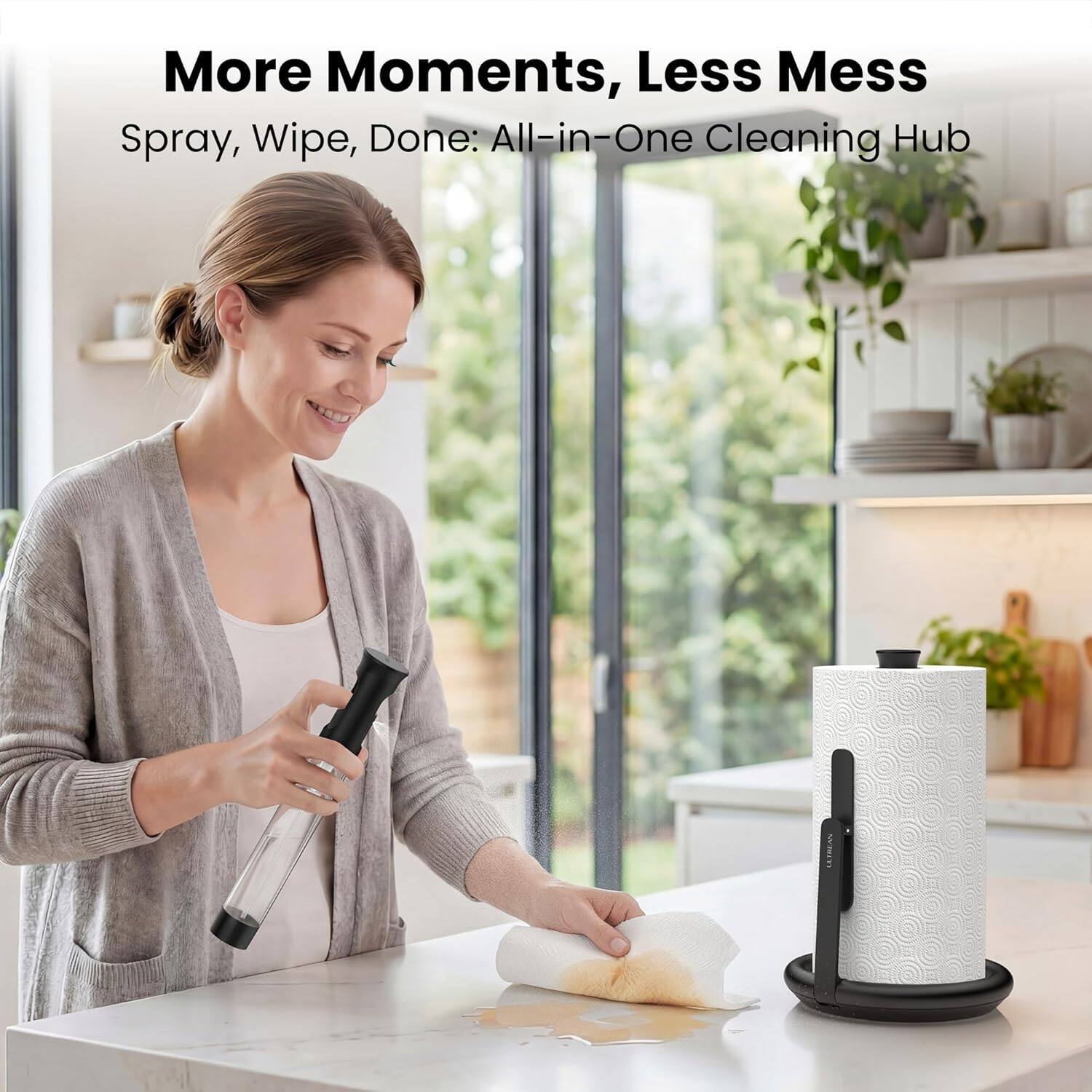 More Moments, Less Mess  
Spray, Wipe, Done: All-in-One Cleaning Hub