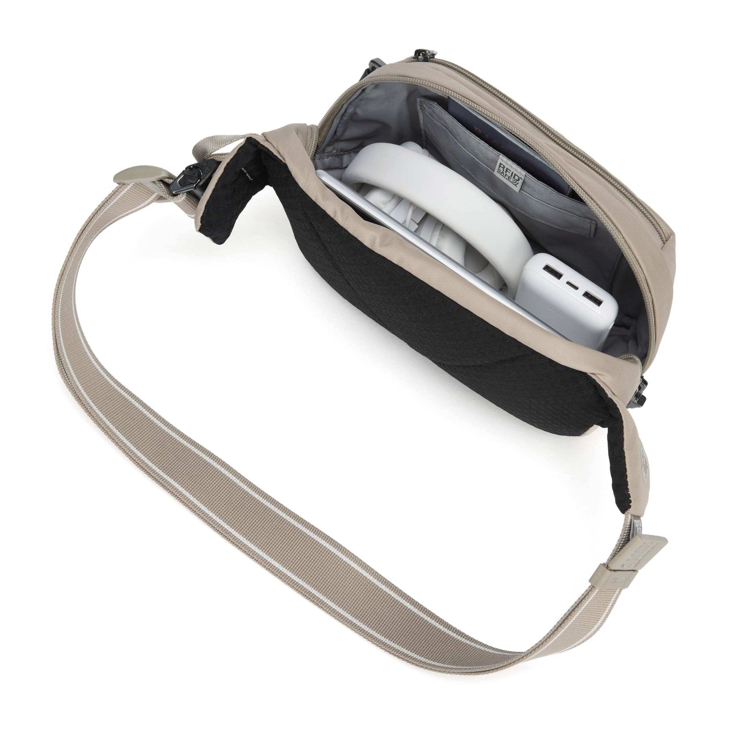 Alt View 1. Pacsafe - Vibe 100 4L Anti Theft Fanny Pack - BEIGE.