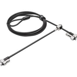 Kensington - NanoSaver Keyed Dual Head Laptop Lock - 6 ft Cable - Keyed Lock - Black - Carbon Steel - For Notebook, Tablet