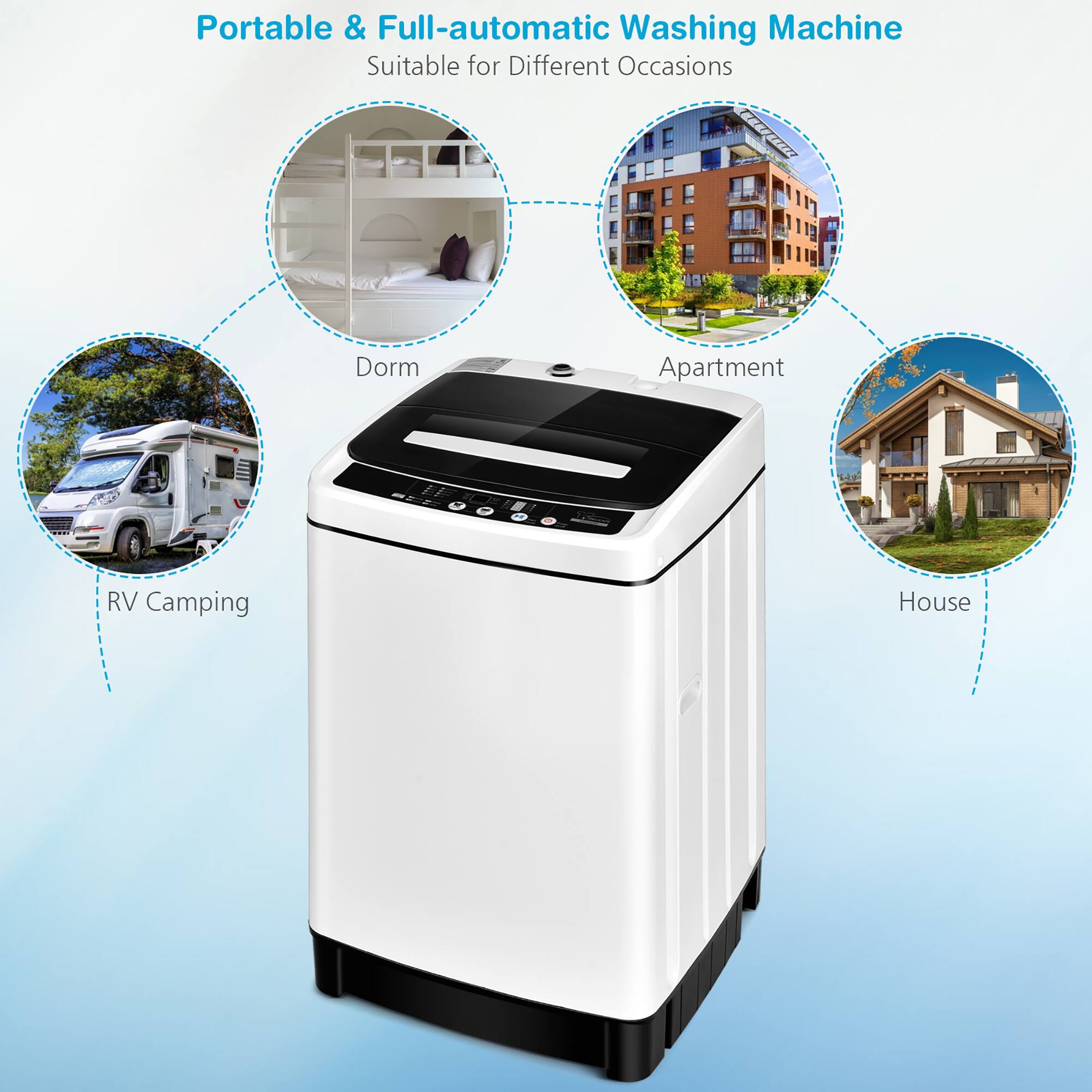 Portable & Full-Automatic Washing Machine Suitable for Different Occasions: Dorm, Apartment, B RV Camping, House