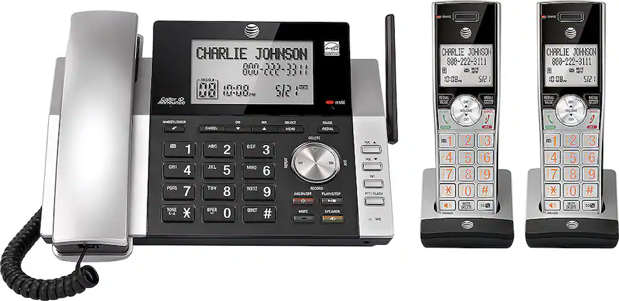 AT&T CL84215 DECT 6.0 Expandable Cordless Phone System with Digital ...