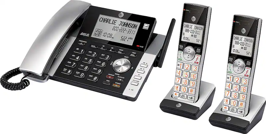 AT&T CL84215 DECT 6.0 Expandable Cordless Phone System with Digital ...