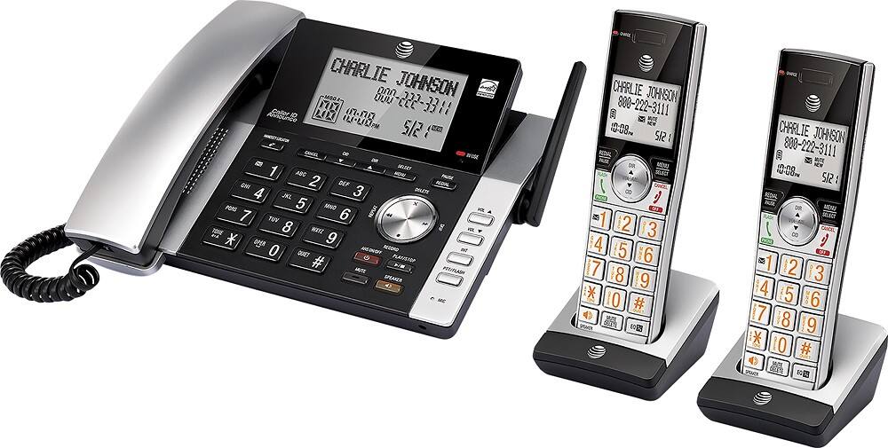 Left. AT&T - CL84215 DECT 6.0 Expandable Cordless Phone System with Digital Answering System.