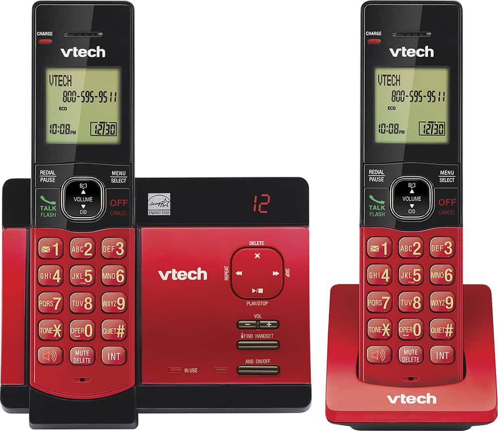 Alt View 11. VTech - CS5129-26 DECT 6.0 Expandable Cordless Phone System with Digital Answering System - Black; Red.