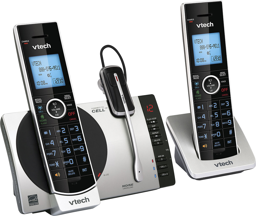 Silver VTech DS6151-2 2 Handset 2-Line Cordless Phone System for Home or Small Business with Digital Answering System & Mailbox on Each line 