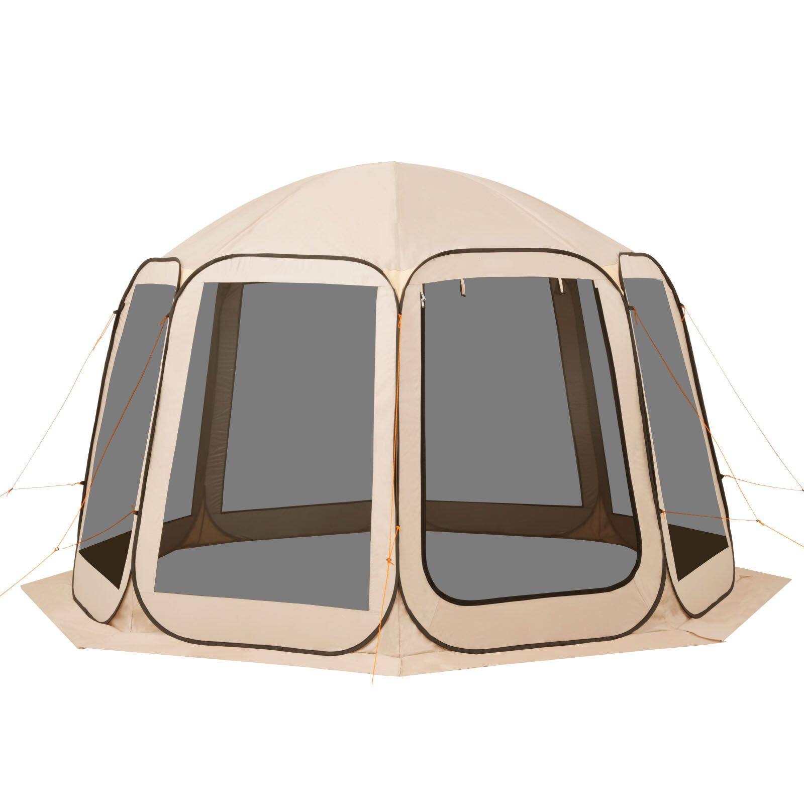 Alt View 2. Loheer - Loheer 12x11ft Pop Up Screen House Tent 10-12 Person Canopy Beige - Beige.