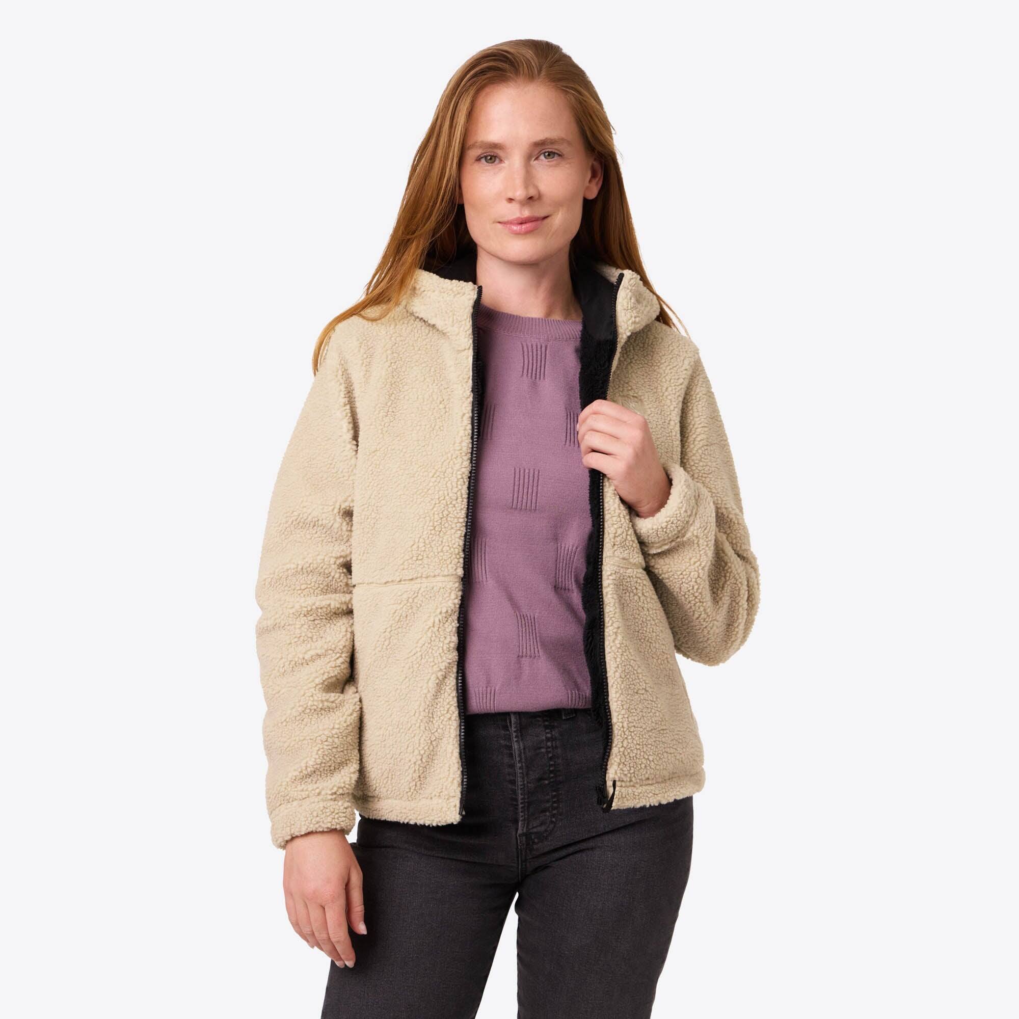 Alt View 4. Mobile Warming - App Controlled Women's Upland Full Zip Sherpa Heated Jacket - Coffee.