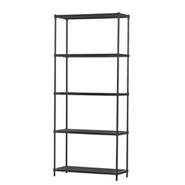 Design Ideas - MeshWorks 5 Tier Metal Storage Shelving Unit Rack Bookshelf - Black