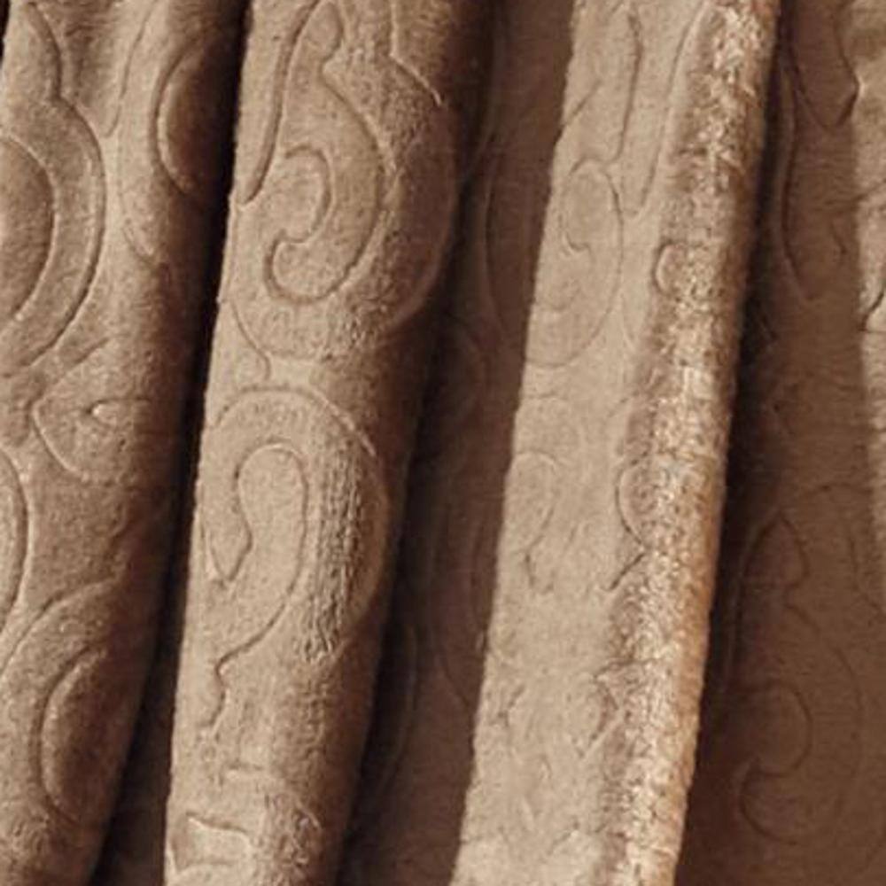 Alt View 3. Noble House - Dama Scroll All Season Embossed Pattern Ultra Soft and Cozy 50" x 60" Throw Blanket, Taupe - Taupe.