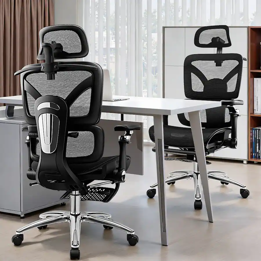 Kerdom KERDOM All in one High End Ergonomic Office Chair with Footrest ...