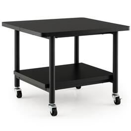 Ecooso - Under-Desk Printer Stand with Locking Wheels, Mobile Printer Cart for Office - Black