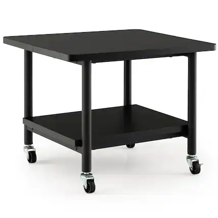 Front. Ecooso - Under-Desk Printer Stand with Locking Wheels, Mobile Printer Cart for Office - Black.