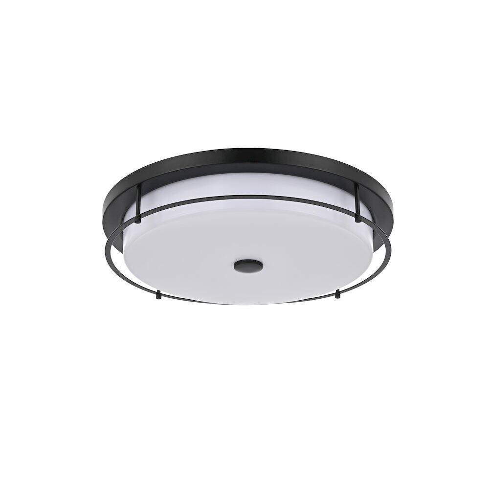 Angle. Living District - Kolson 20 Inch Led Flush Mount Ceiling Light In Black - Black.