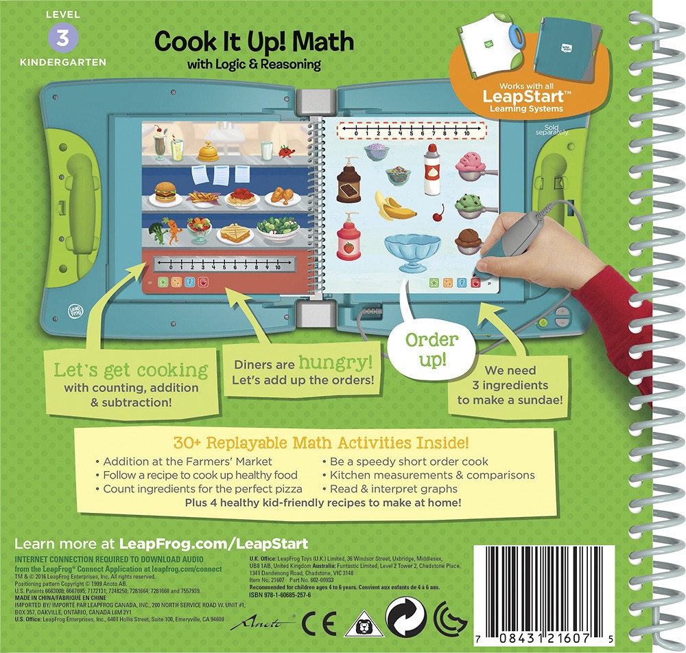 LeapFrog Cook it Up Maths Activity Book for sale online 