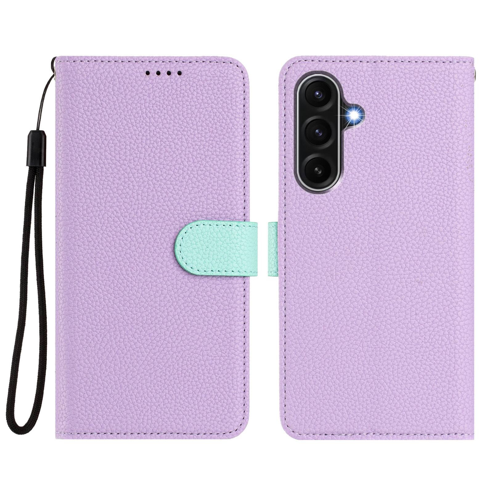 Alt View 4. Dteck - Magnetic Detachable Wallet Case for Samsung Galaxy A17 5G,PU Leather Card Holder Flip Cover with Wrist Strap - Purple.