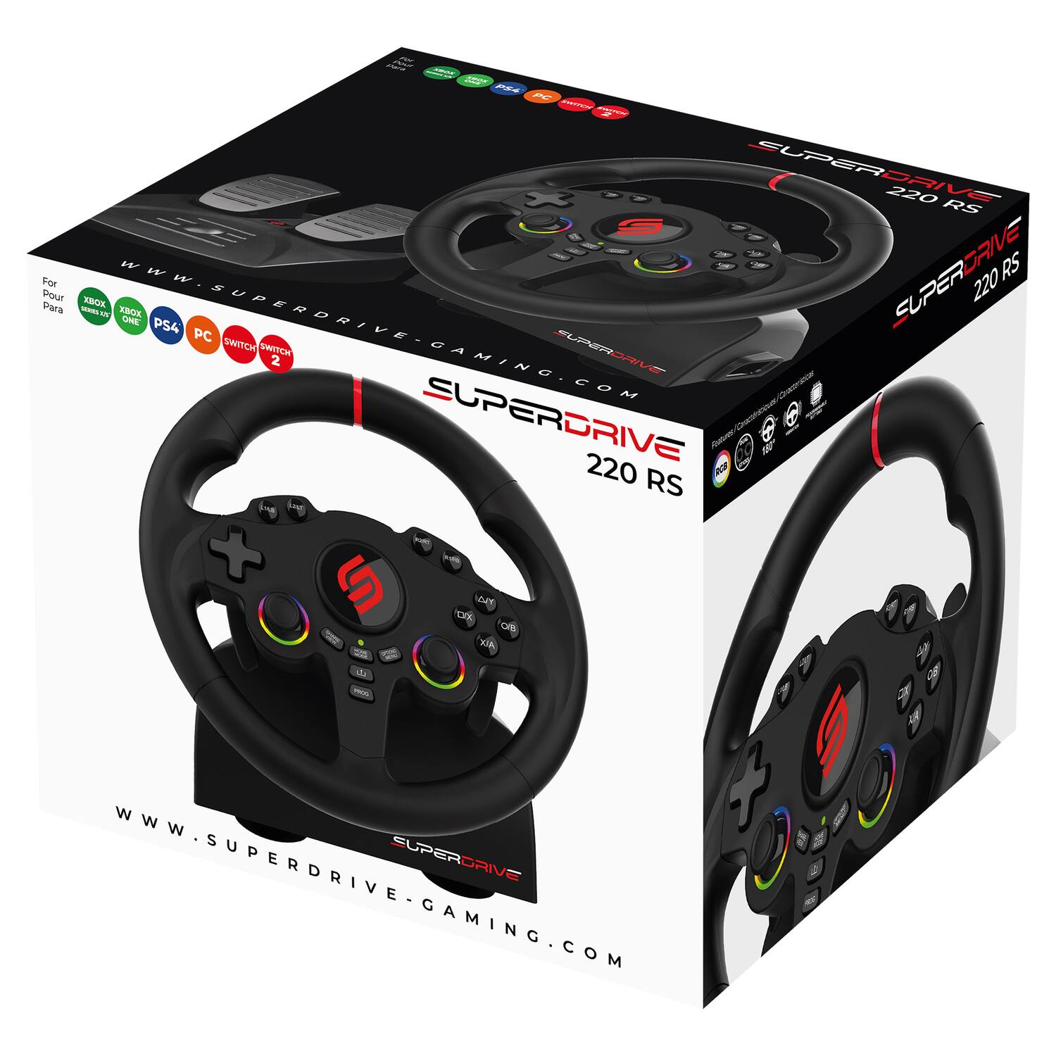 SUPERDRIVE 220 RS  
For SUPERDRIVE RS  
WWW.SUPERDRIVE.GAMING.COM  
For Xbox One, PS4, PC, Nintendo Switch  
220 RS