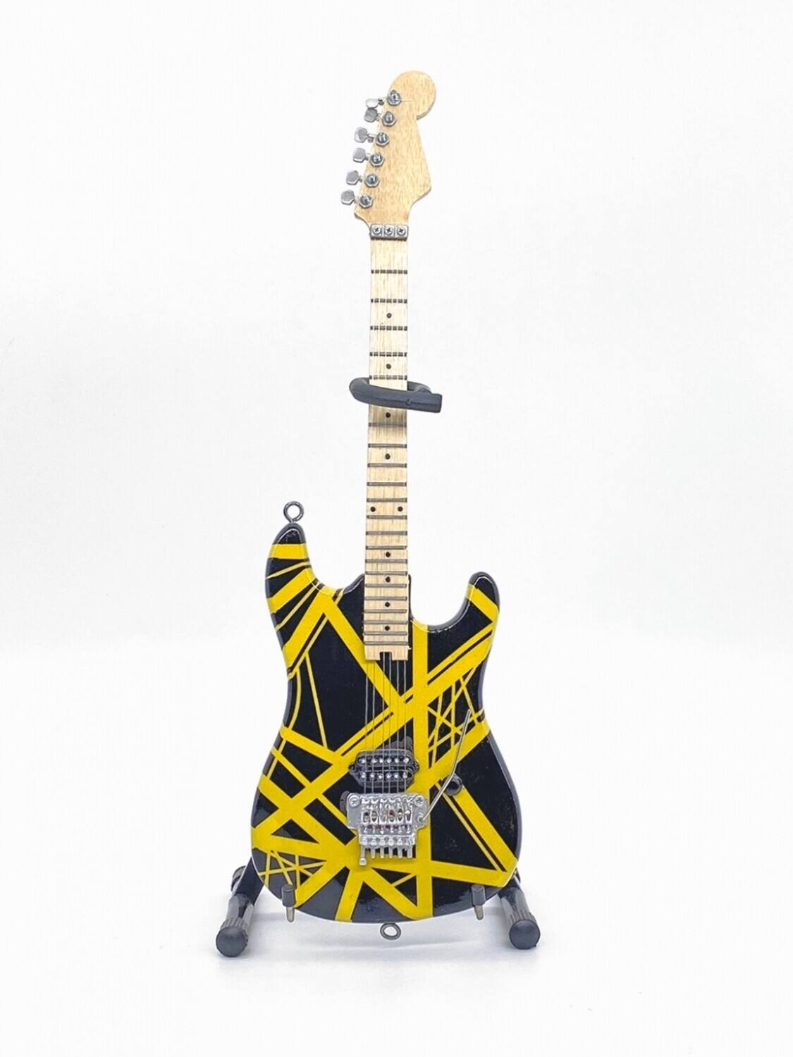 Eddie Van Halen - EVH - Eddie Van Halen - Bumblebee Black & Yellow Mini Guitar Replica Collectible - COLLECTIBLES