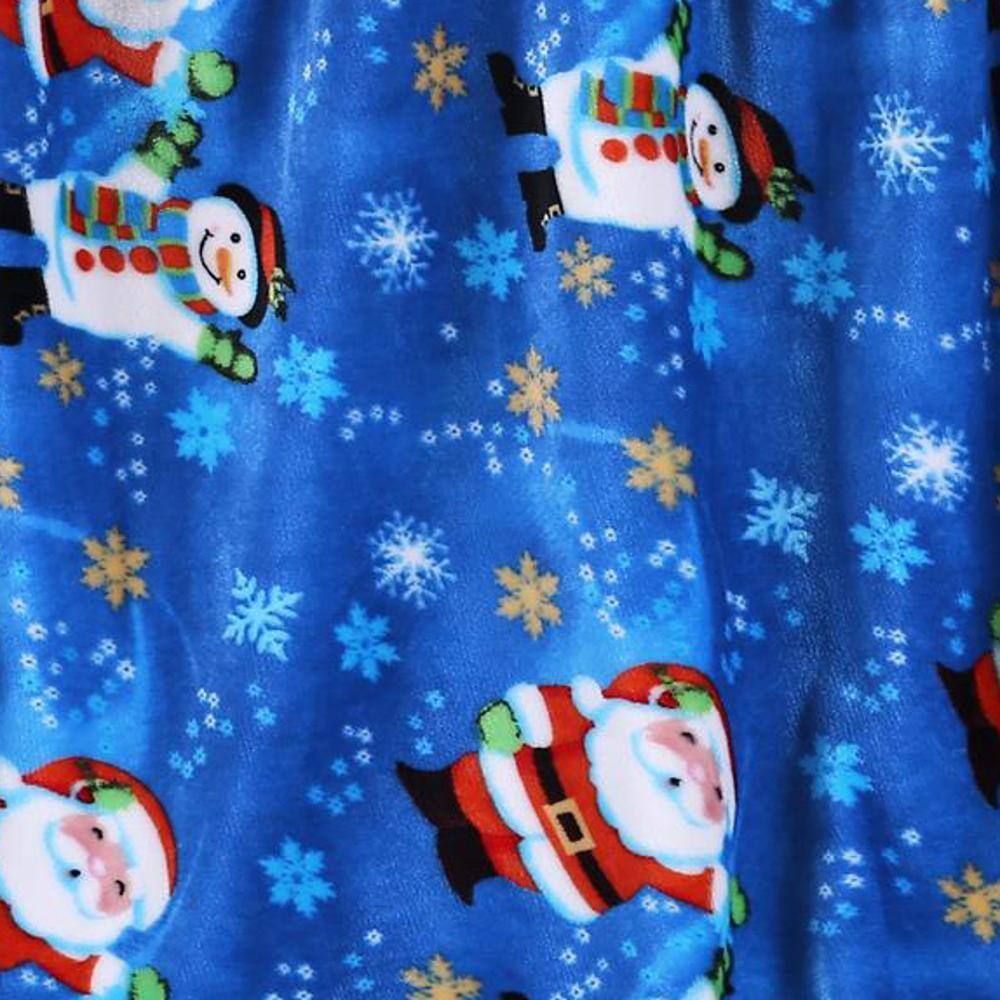 Alt View 2. Noble House - MicroPlush Printed Holiday Throw Blanket 50 x 60 Santa Snowman - Multi.